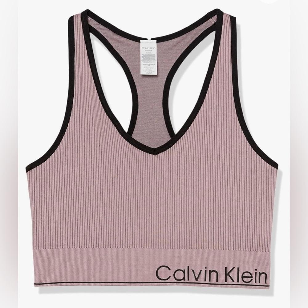 Pink Calvin Klein sports bra